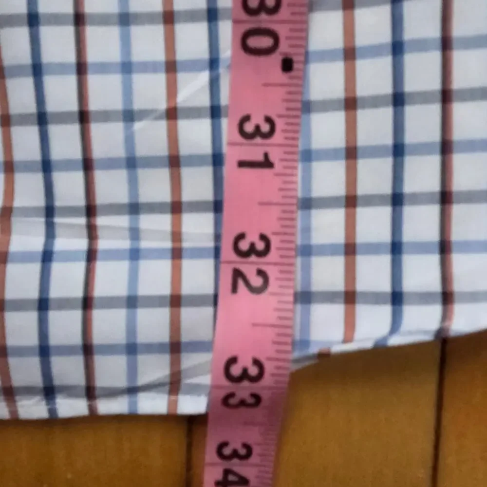 Banana Republic Men’s Non‑Iron Plaid Shirt Tall L Blue Brown Cotton Classic Fit